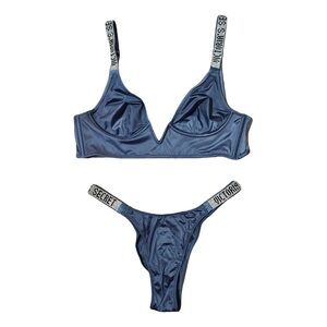 Victoria's Secret Shine Strap set in blue